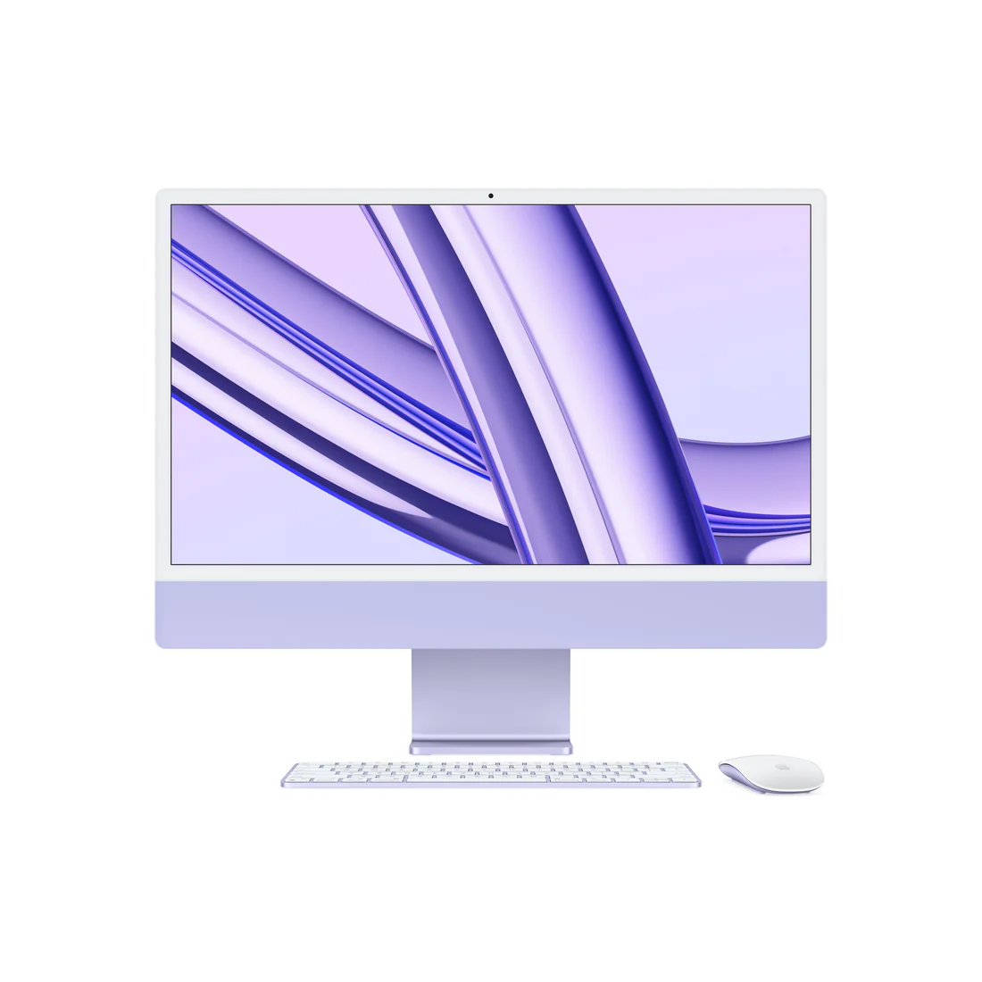 iMac_M3_4-ports_Purple iMac 24″ Apple M3 chip, 8-core CPU and 10-core GPU / 8GB RAM 512GB SSD - Image 1